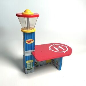 KidKraft Wooden Airport Control Tower Helipad Toy Piece Wooden Train Play